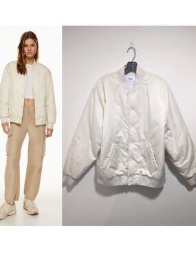 Aritzia Tna | Stadium Jacket In Whisper White